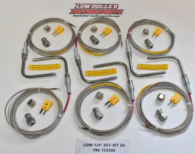 Lowdoller Motorsports 1/4" 6 Cylinder EGT probe kit