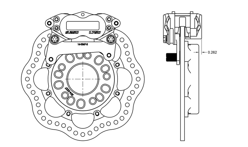 TBM S650 Mustang rear drag brake kit drawing
