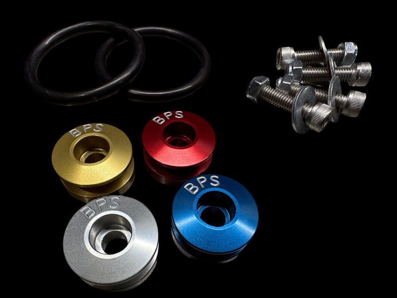 Billet Pro Shop bumper quick release kit, billet aluminum quick release pins