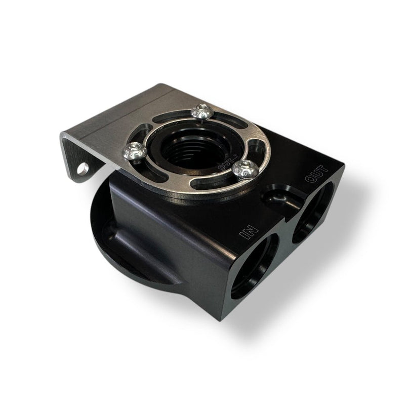 Billet aluminum remote oil filter mount bracket - Billet Pro Shop