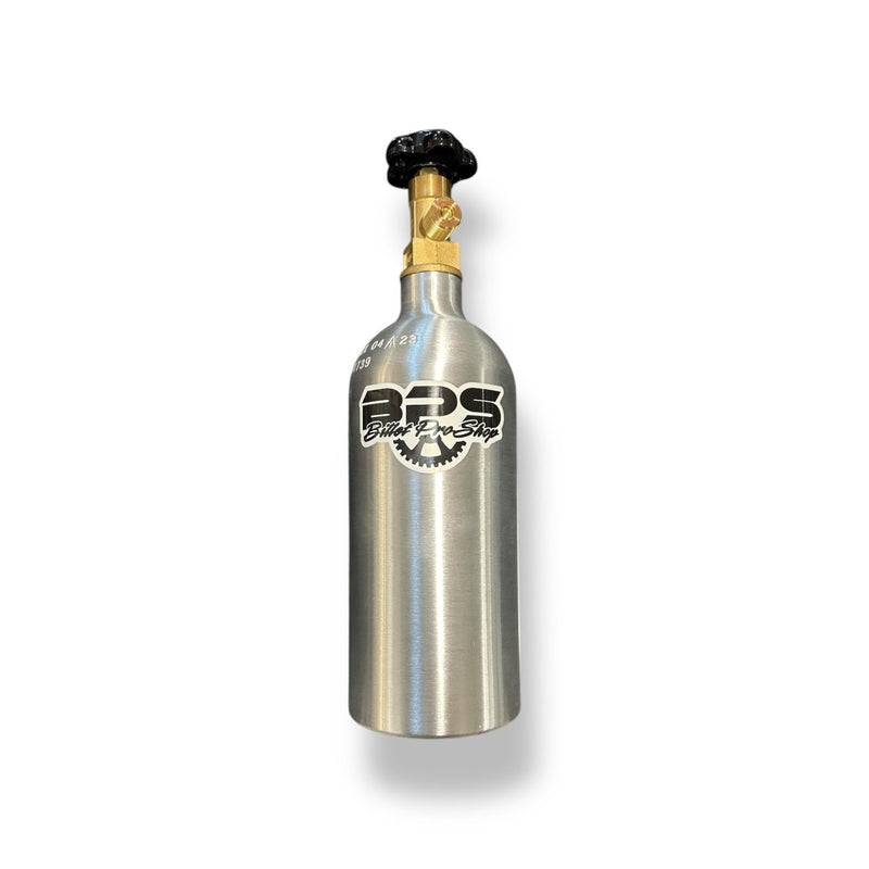 Billet Pro Shop 2.5lb CO2 bottle and regulator kit components