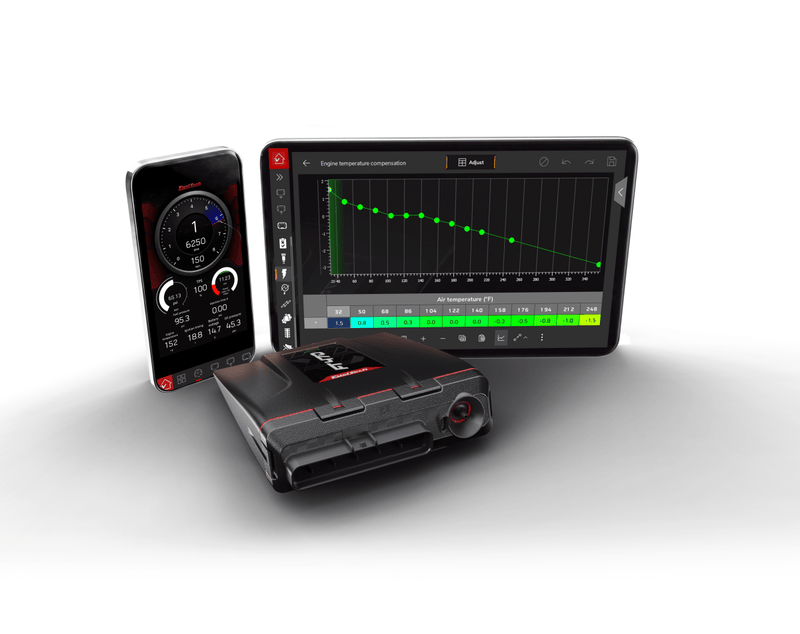 ECU FuelTech FT470 avec FuelTech Vision sur téléphone, tablette et ordinateur portable