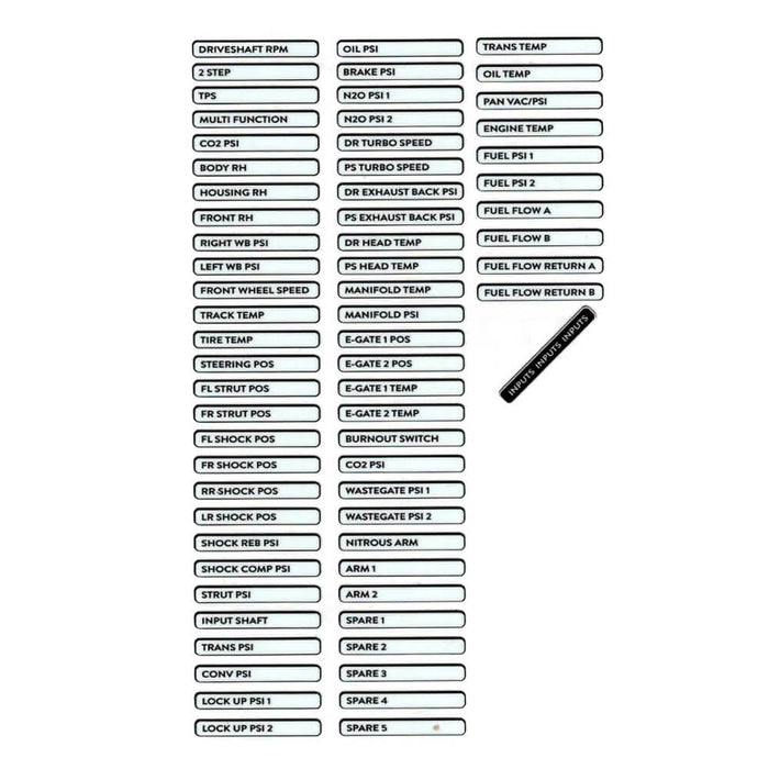 FuelTech Input/Output Label Kit - Billet Pro Shop