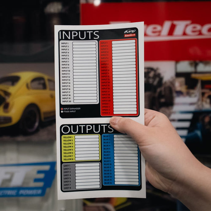FuelTech Input/Output Label Kit - Billet Pro Shop