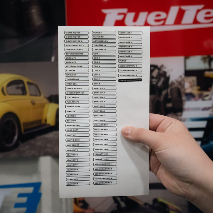 FuelTech Input/Output Label Kit - Billet Pro Shop