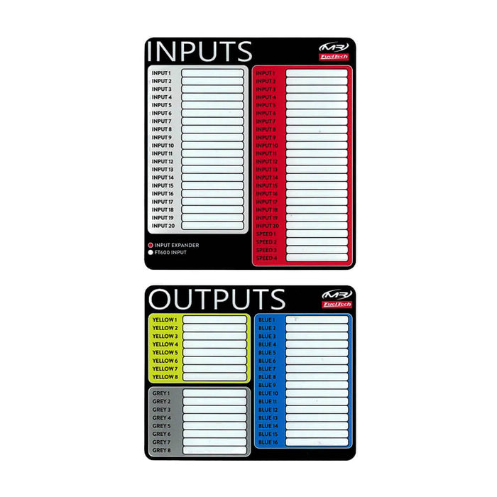 FuelTech Input/Output Label Kit - Billet Pro Shop