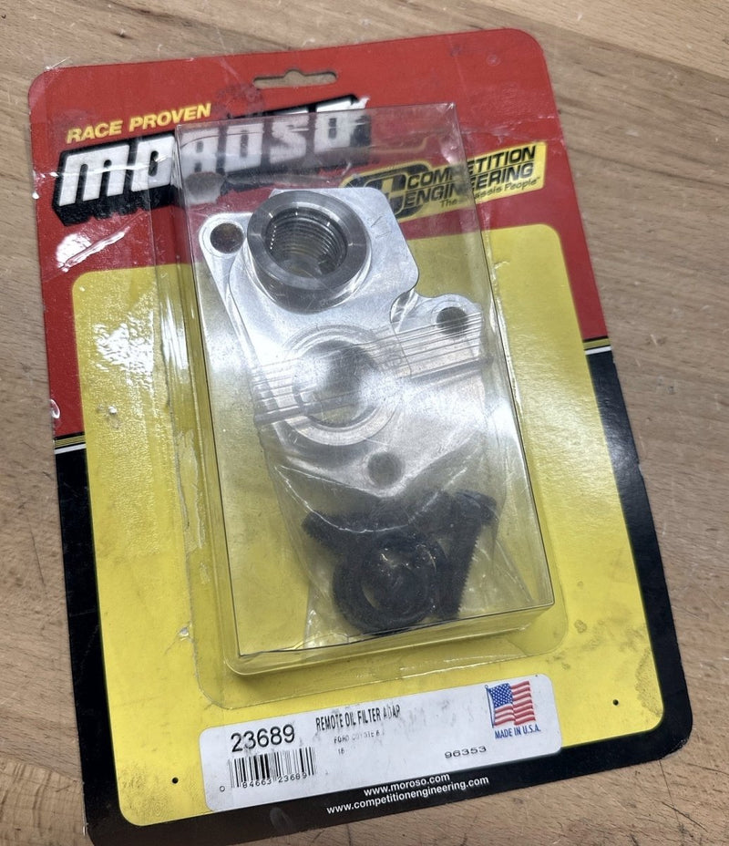 Moroso 23689 Coyote remote oil filter adapter in original package