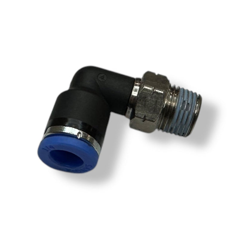 Push To Connect 90* Fitting (1/8" NPT Thread) - for use with 1/4in (6mm) OD tubing - Billet Pro Shop