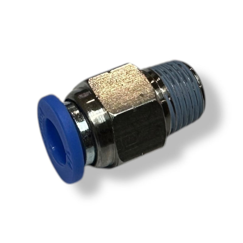 Push To Connect Straight Fitting (1/8" NPT Thread) - for use with 1/4in (6mm) OD tubing - Billet Pro Shop