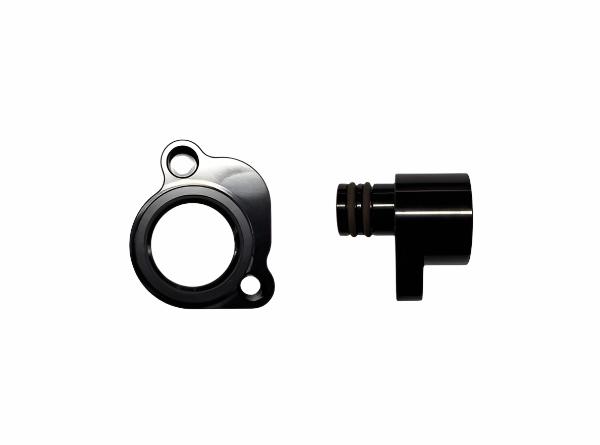 Billet aluminum front head coolant adapters for 2011-2020 Mustang Coyote - Billet Pro Shop