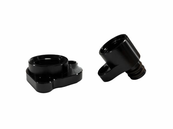 Billet Pro Shop front cylinder head coolant adapters for 2011-2020 Ford Mustang