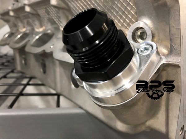 Billet Pro Shop AN coolant adapters for 2011-2020 Coyote front cylinder heads