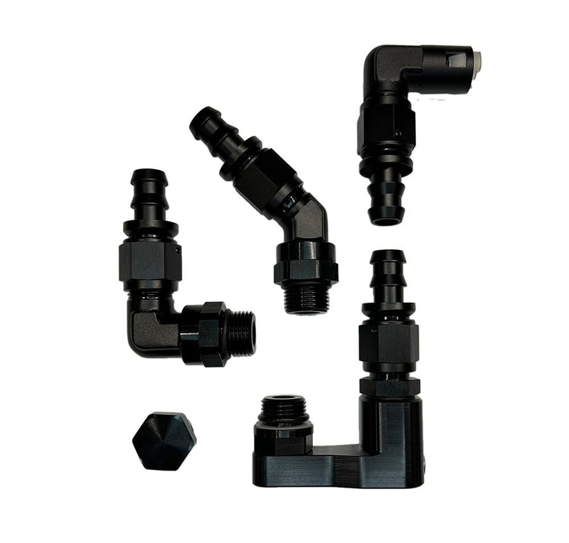 Billet Pro Shop fuel line adapter and plumbing kit, AN fuel fittings