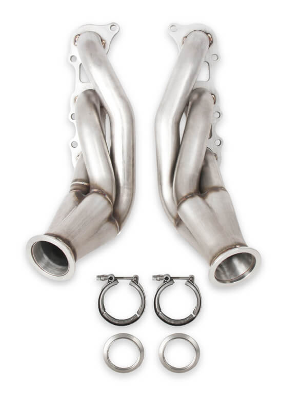 FLOWTECH UNIVERSAL COYOTE TURBO HEADERS - NATURAL 304 STAINLESS STEEL - Billet Pro Shop