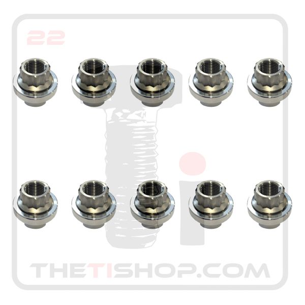 TI Flanged 12 Point 1/2" - 20 Nut & 1/2" Shank Lug Nut Combo (QTY. 10) - Billet Pro Shop